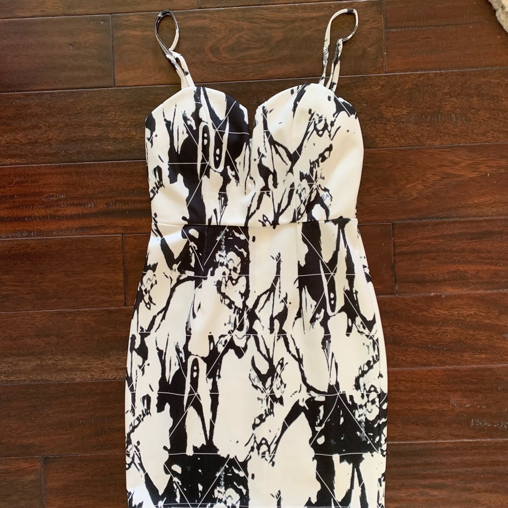 Navy and white midi dress!